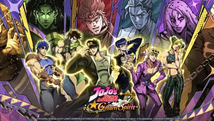 featured image for our news on JoJo’s Bizarre Adventure: Golden Spirit. It shows the main characters from the game.
