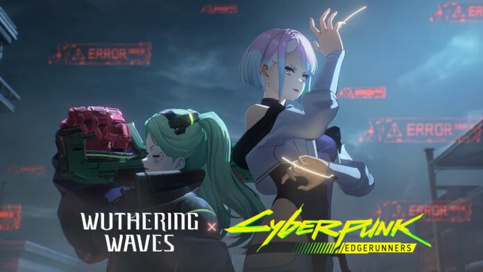 featured image for our news on Wuthering Waves x Cyberpunk: Edgerunners. It shows two characters Lucy and Rebecca.