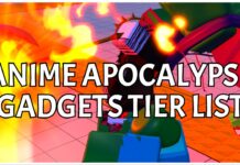 The ONLY Anime Apocalypse Gadgets Tier List You Need! Feature image for our anime apocalypse gadgets tier list showing a player unleashing their Pride ultimate on a hoarde of zombies approaching. In bold white lettering over the centre is the article title.