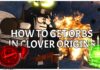 How To Get Orbs in Clover Origins – LITCH and WIND Orbs! Feature image for our guide on how to get orbs in clover origins showing a player with the anti-magic blade slung over their shoulder as they stand before the raid portal. On either side in the bottom left and right is the litch and wind orb png