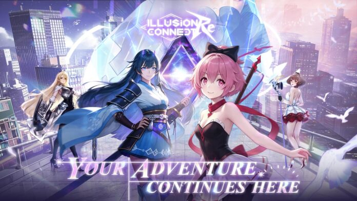 Illusion Connect Re featured image for our news on Illusion Connect: Re. It shows characters from the game, female anime-style.
