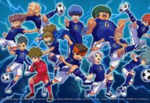 Inazuma Eleven: Cross x SAMURAI BLUE Collab Drops Right at Launch of the Game! featured image for our news on Inazuma Eleven: Cross x SAMURAI BLUE. It shows the team in their blue jerseys.