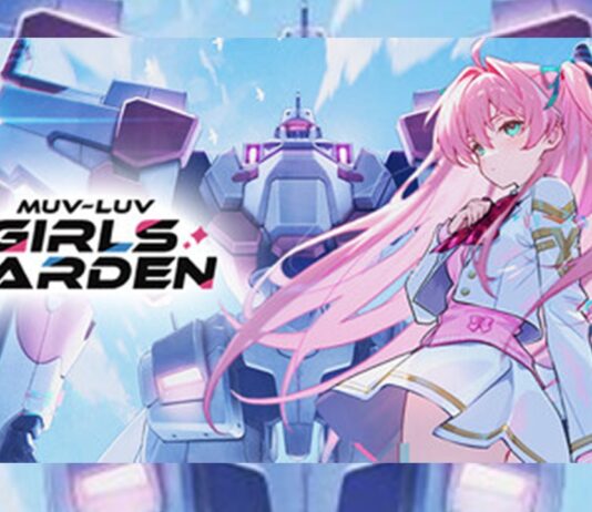 Muv-Luv Girls Garden Is Getting a Global Version Soon! featured image for our news on Muv-Luv Girls Garden. It shows an anime-style visual. We see a girl with long pink hair, tied in two ponytails. There's a massive mecha robot behind her.