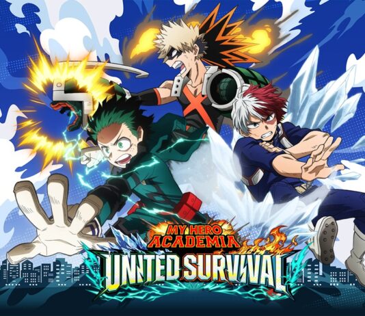 My Hero Academia: UNITED SURVIVAL Opens Pre-Registration on Mobile and PC featured image for our news on My Hero Academia: UNITED SURVIVAL. It shows four characters from the game flying in the air and the game's logo right below them.