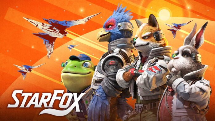 Star Fox featured image for our news on Star Fox. It shows the fox, the toad, the falcon, the hare and the vixen.