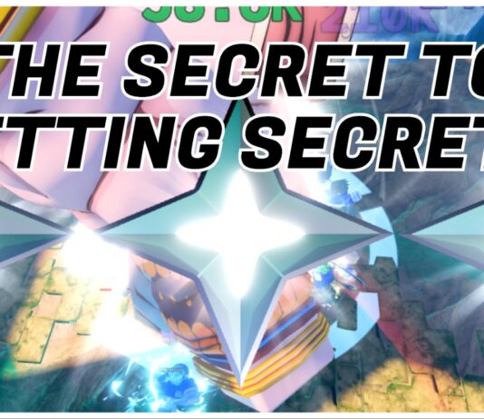 Anime Warriors 3 Secret Units Index – Increasing Your Chances! Feature image for our anime warriors 3 secret units guide showing the summon stars over the top of the enel boss being battled by the writer. Over the image in bold black and white reads THE SECRET TO GETTING SECRETS