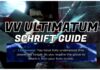 How To Get Schrift in VV ULTIMATUM – Including Letzt Stil! Feature image for our how to get schrift in vv ultimatum guide, showing the thor boss behind white and black lettering of the article title. At the bottom is a screenshot of the lieutenant talking when the player gains schrift.
