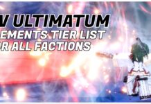 The ONLY VV ULTIMATUM Elements Tier List You Need! Feature image for our vv ultimatum elements tier list showing an arrancar firing their los lobos to the left, which displays a brilliant red flash. In the top left is the article title in bold black and white