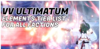 The ONLY VV ULTIMATUM Elements Tier List You Need! Feature image for our vv ultimatum elements tier list showing an arrancar firing their los lobos to the left, which displays a brilliant red flash. In the top left is the article title in bold black and white