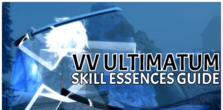 VV ULTIMATUM Skill Essences – Complete Wiki Guide Feature image for our vv ultimatum skill essences guide showing a lost soul wielding a sword and slashing with the article title taking up space in the emptiness of the scenery, written in bold black and white to stand out.