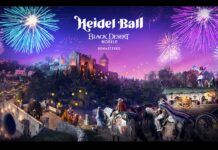 Black Desert Mobile Shares Its Roadmap 2026 during the Heidel Ball featured image for our news on Black Desert Mobile Heidel Ball. It shows a celebratory night with fireworks in the sky and a carnival-like view on the ground.