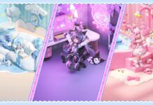 Heartopia x Sanrio Characters Collab Begins with Tons of New Events featured image for our news on Heartopia x SANRIO. It shows three different rooms with My Melody, Cinnamoroll, and Kuromi themes.