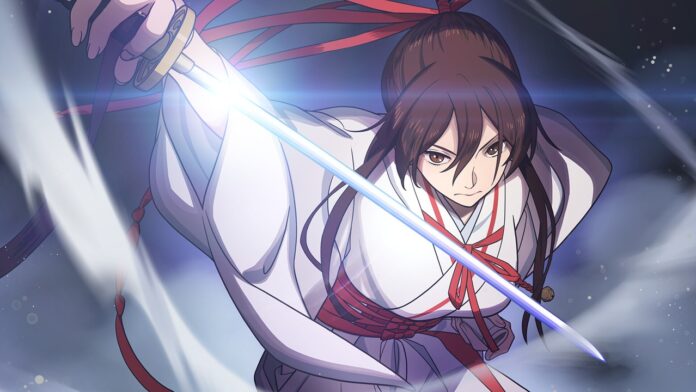 featured image for our news on Jigokuraku: BATTLE IN HELL'S PARADISE. It shows a female character with a sword.