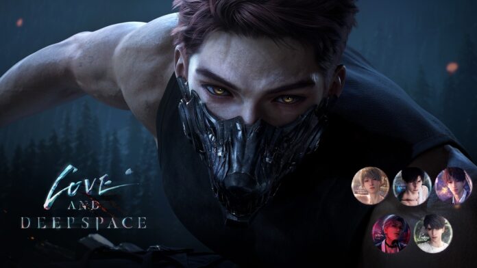 featured image for our news on Love and Deepspace Bring back Valko. It shows Valko as well as the other heroes at the bottom right corner.