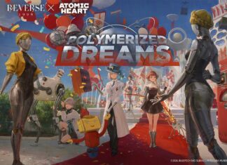 Reverse: 1999 x Atomic Heart Collab Launches Soon with 110+ Free Pulls and New Characters featured image for our news on Reverse: 1999 x Atomic Heart. It shows a carnival-like event from the game with multiple characters.