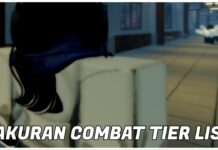 Player-Made Gakuran Combat Tier List Feature image for our gakuran combat tier list showing a player from behind as she looks down the hall at a 3-man scuffle.