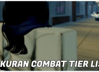 Player-Made Gakuran Combat Tier List Feature image for our gakuran combat tier list showing a player from behind as she looks down the hall at a 3-man scuffle.