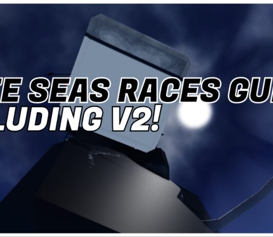 Haze Seas Races Guide – Complete Index + Rerolls! Feature image for our haze seas races guide showing a player from bottom-up with a tail swishing against moonlight. The article title is in bold black and white over the top of the player body