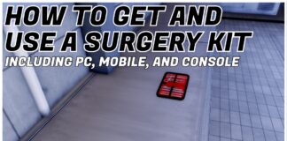How to Use Surgery Kit in Devil Hunter – Console and Mobile Included! Feature image for our how to use surgery kit in devil hunter guide showing it for sale on the table in division 2 with the article title in bold black and white at the top