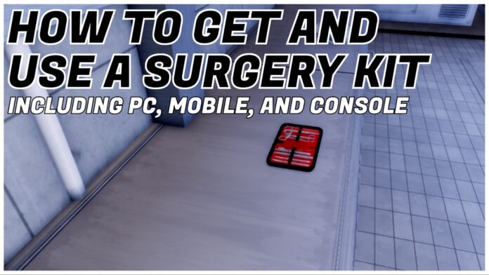 how-to-use-surgery-kit-in-devil-hunter Feature image for our how to use surgery kit in devil hunter guide showing it for sale on the table in division 2 with the article title in bold black and white at the top